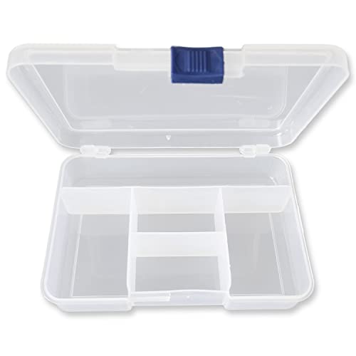 Sortierkasten Perlen Box, transpartent, 14,5 x 10 x 3,4 cm, 5 Fächer - Schmuck Perlenbox Kunststoff Sortierbox für Kleinteile Aufbewahrungsbox mit Deckel Organizer von Generic
