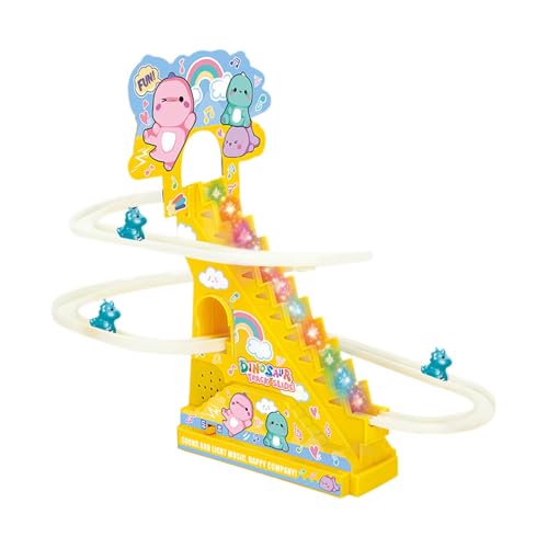 Spannendes Rollenspielzeug für Kinder, Dinosaurierbahnspiele und automatische Treppensteigerspielzeuge, Puzzlespielzeugsets fördern die Fantasie von Kindern ab 3 Jahren! HYw728 (White, 24X15X27CM) von Generic