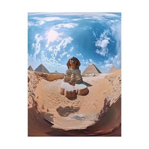 Sphinx Malen Nach Zahlen Erwachsene Pyramide Malen Nach Zahlen 135 x 100cm DIY Basteln Erwachsene Klarheit Farbe Leinwan Bilder mit Acrylfarben Set 3 Typen Pinsel für Wanddeko Wohnzimmer 2YH-14743 von Generic
