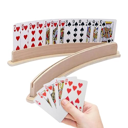 Spielkartenhalter – Spielkartenhalter aus Holz, Pokerständer aus Holz, Kartenspiel-Organizer, Freisprechkartenhalter aus gebogenem Holz – 2 Kartentabletts, Zubehör Spielkartenhalter – Spielkartenhalter aus Holz, Pokerständer aus Holz, Kartenspiel-Organizer, Freisprechkartenhalter aus gebogenem Holz – 2 Kartentabletts, Zubehör von Generic