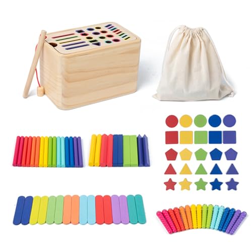 Spielzeug zum Sortieren von Formen, Lernspielzeug für interaktives Lernspiel aus Holz, buntes sensorisches Spiel, multifunktionale Sortierbox für Teile Spielzeug zum Sortieren von Formen, Lernspielzeug für interaktives Lernspiel aus Holz, buntes sensorisches Spiel, multifunktionale Sortierbox für Teile von Generic