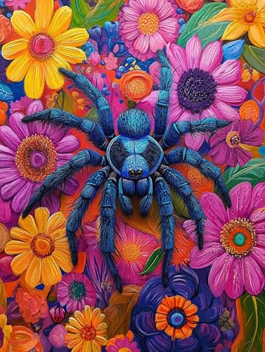 Spinne Diamond Painting Blau Diamond Painting Erwachsene Kinder, DIY Runden Steine Mosaikherstellung Basteln Erwachsene Crystal Art Malerei Set für Zimmer Deko Wohnzimmer, Geschenke 80x110cm J961-P7 Spinne Diamond Painting Blau Diamond Painting Erwachsene Kinder, DIY Runden Steine Mosaikherstellung Basteln Erwachsene Crystal Art Malerei Set für Zimmer Deko Wohnzimmer, Geschenke 80x110cm J961-P7 von Generic