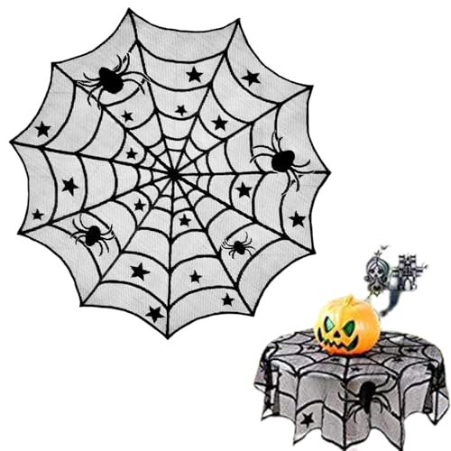 Spinnentischabdeckung - Halloween Spitze Deko Stoff Gothic Party Tisch Overlay | Mesh Design Modell, Gruselige Tischdecke für die Feier von Generic