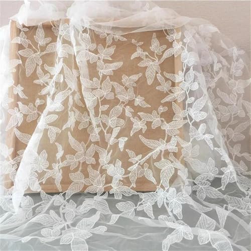 Spitzenstoff für europäische und amerikanische Hochzeitskleider, Spitzenzubehör, 135 cm, 1 m von Generic