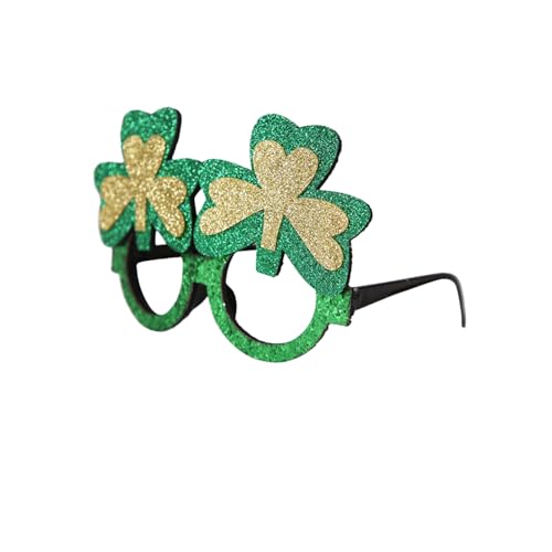 St. Patricks Day Brille grünes Kleeblatt Brillengestell irisches Kostüm Zubehör Foto Requisiten Cosplay Partyzubehör Kaminsims St. Patricks Day Wohnung Dekor von Generic