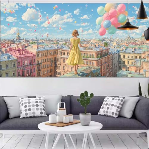 Stadt Diamond Painting xxl 100x200cm Diamond Painting Erwachsene Schönheit Diamant Malerei Set,Mosaikherstellung Malen Nach Zahlen Cross Stickerei Kunst Leinwand Malerei,Décor Geschenke Frauen CQ-607 von Generic