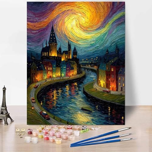 Stadt Malen Nach Zahlen Erwachsene Abstrakt Malen Nach Zahlen Kreativ Set Erwachsene 20 x 30 cm, Leinwand Ölgemälde Bastelset mit Pinsel und Farben für Deko, Geschenke für Frauen, Ohne Rahmen -XY56B Stadt Malen Nach Zahlen Erwachsene Abstrakt Malen Nach Zahlen Kreativ Set Erwachsene 20 x 30 cm, Leinwand Ölgemälde Bastelset mit Pinsel und Farben für Deko, Geschenke für Frauen, Ohne Rahmen -XY56B von Generic