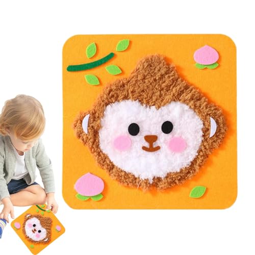 Stanznadel-Set, Wolle Malerei Set für Kinder Cartoon Tiere - Kreative Faust Needle Stickerei Set - Interaktives pädagogisches Nähhandwerk Kit für Prinz Stanznadel-Set, Wolle Malerei Set für Kinder Cartoon Tiere - Kreative Faust Needle Stickerei Set - Interaktives pädagogisches Nähhandwerk Kit für Prinz von Generic