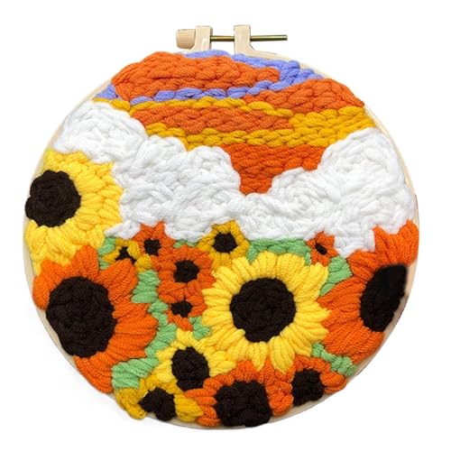 Stanznadel-Set | Sonnenblumenpflanzen-Haken-Set mit Punschnadel zum Basteln mit Garn und Anleitung für Anfänger Stanznadel-Set | Sonnenblumenpflanzen-Haken-Set mit Punschnadel zum Basteln mit Garn und Anleitung für Anfänger von Generic