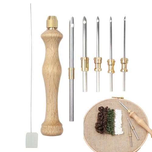 Stanzwerkzeug für Teppiche, Stanzwerkzeug zum Gewindeschneiden, Stanzwerkzeug für Nadeln, Stickwerkzeuge mit Holzgriff, handwerkliches Stanzwerkzeug, J von Generic