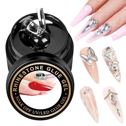 Starker Nagelkleber, Strass-Nagelkleber, transparenter Gelnagellack | Extra starker UV-Gel Kleber, langlebiger Kleber für Nagel-Charme-Anwendungen für professionelle Anwendungen und von Generic
