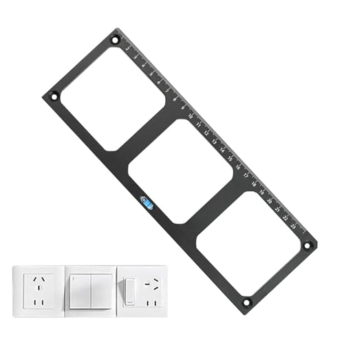 Steckdosen-Modellöffner – Schablonenwerkzeug für Wandstecker, Modell für Trockenbau-Steckdose mit Löchern | Lochsäge mit Luftblasenfassung, Nivellierlochloch-Form aus Aluminiumlegierung, D-Bohrführung Steckdosen-Modellöffner – Schablonenwerkzeug für Wandstecker, Modell für Trockenbau-Steckdose mit Löchern | Lochsäge mit Luftblasenfassung, Nivellierlochloch-Form aus Aluminiumlegierung, D-Bohrführung von Generic