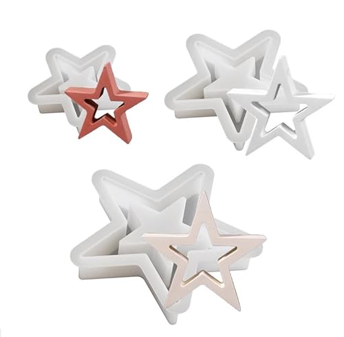 Stern Silikonform Weihnachten, 3 Stück Silikonformen Gießformen Weihnachten Stern, Silikon Gießform Kerzenform Weihnachten, Gießformen Silikon Weihnachten Gipsformen zum Gießen für DIY Handwerk (A) Stern Silikonform Weihnachten, 3 Stück Silikonformen Gießformen Weihnachten Stern, Silikon Gießform Kerzenform Weihnachten, Gießformen Silikon Weihnachten Gipsformen zum Gießen für DIY Handwerk (A) von Generic