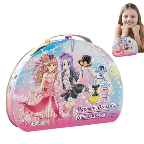 Sticker Fashion Dress up Book – Sammelbuch, Rollenspiel, magnetisches Prinzessinnen-Verkleidungsspiel, Mädchen-Kostüme, Spielaufkleber, Verkleidung, Aktivität, pädagogisch für Zuhause, Reisen von Generic