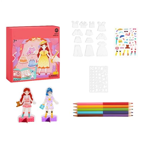 Stickerbuch für Mädchen, Stickerbuch für Mädchen, interaktive Make-up-Aufkleber – kreatives Anziehspielbuch, Prinzessinnen-Make-up-Aufkleber von Generic