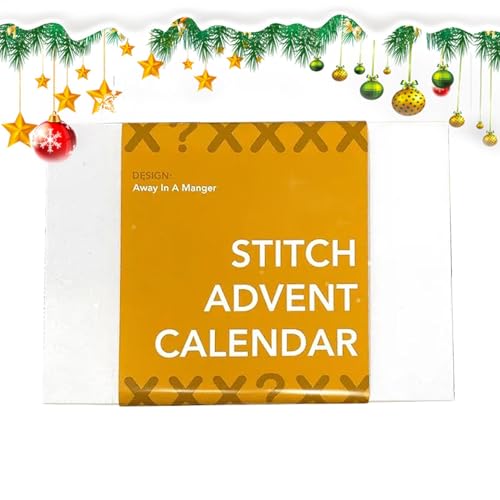Stickerei-Countdown-Kalender – 24 Tage Countdown-Kalender, Weihnachts-Stickset für Heimdekoration, Stickzubehör von Generic