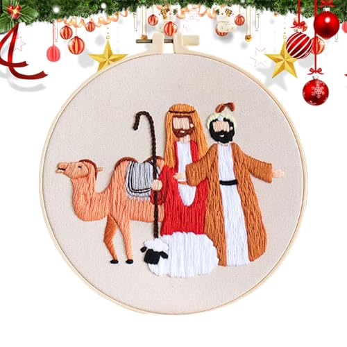Stickerei-Set für Weihnachten, Krippenfigur, Weihnachtsdekoration, Handarbeit, Stickerei, Weihnachten, Party, Weihnachten, Kreativ-Set, Krippe, Zubehör, Weihnachten, Handwerk, Stickerei Stickerei-Set für Weihnachten, Krippenfigur, Weihnachtsdekoration, Handarbeit, Stickerei, Weihnachten, Party, Weihnachten, Kreativ-Set, Krippe, Zubehör, Weihnachten, Handwerk, Stickerei von Generic