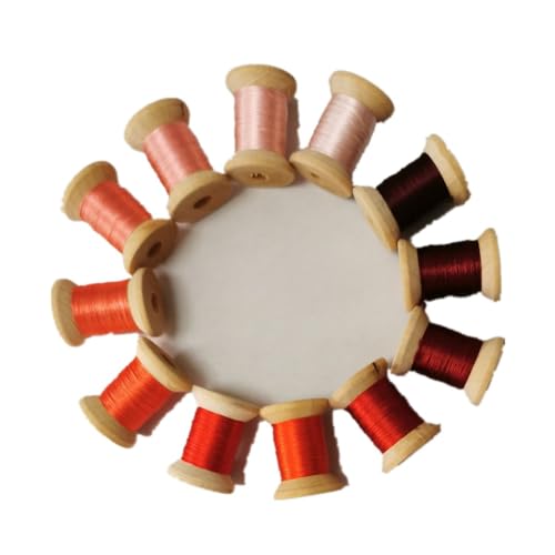 Stickgarn, 100 % natürliche Maulbeerseide, handgefertigt, 20–22 m pro Farbe, Nr. 3, 12 Spulen Stickgarn, 100 % natürliche Maulbeerseide, handgefertigt, 20–22 m pro Farbe, Nr. 3, 12 Spulen von Generic