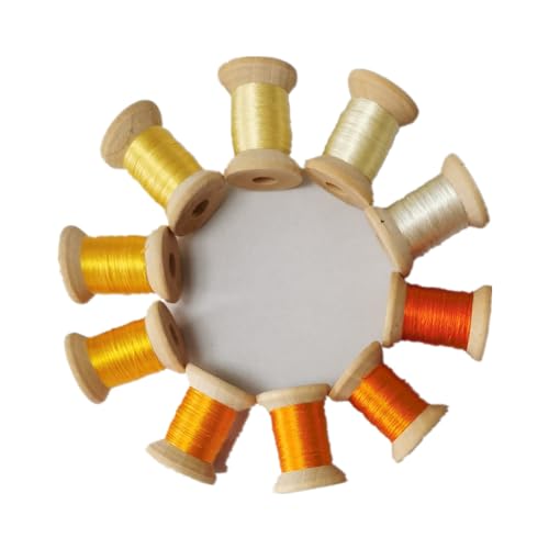 Stickgarn, 100 % natürliche Maulbeerseide, 20–22 m pro Farbe, Nr. 8, 10 Spulen von Generic