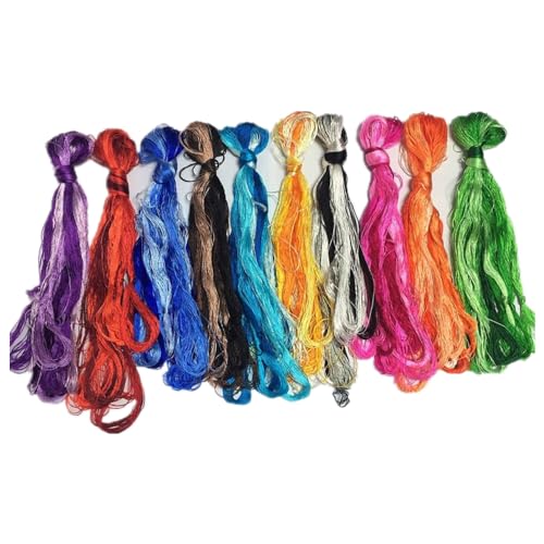 Handgefertigtes Stickgarn, 100 % natürliche Maulbeerseide, 50 Farben, 20–22 m pro Farbe, DIY Handwerk Handgefertigtes Stickgarn, 100 % natürliche Maulbeerseide, 50 Farben, 20–22 m pro Farbe, DIY Handwerk von Generic
