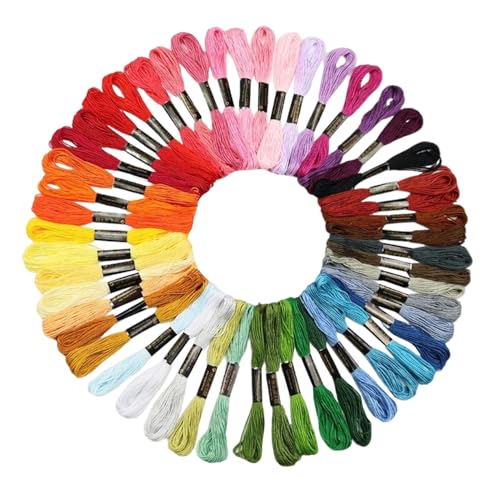 Stickgarn, dynamische Farbkombinationen für Ihre Heimdekoration und Mode-Bastelideen. Regenbogenfarbenes Garn. Stickgarn-Set. Quilt-Reparatur. Nähen. Kreuzstichgarn. 50 Farben. 447 Farben. 6 Stränge. von Generic