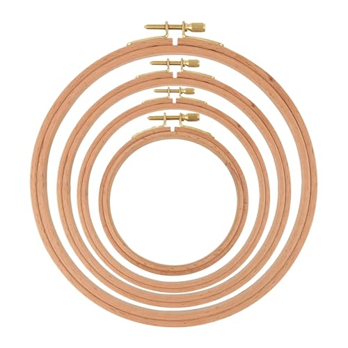 Stickrahmen, Stickrahmen, Set mit 4 Stickerei-Rahmen, verstellbar, klein, aus Holz, für die Kunstdekoration Stickrahmen, Stickrahmen, Set mit 4 Stickerei-Rahmen, verstellbar, klein, aus Holz, für die Kunstdekoration von Generic