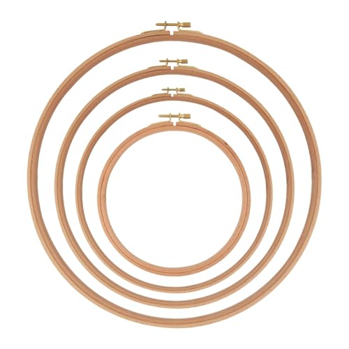 Stickring: 4-teiliges Stickrahmen-Set aus Holz, 10,2 cm, 10,2 cm, 12,7 cm, Stickrahmen, perfekt für Baumwollstoff Stickring: 4-teiliges Stickrahmen-Set aus Holz, 10,2 cm, 10,2 cm, 12,7 cm, Stickrahmen, perfekt für Baumwollstoff von Generic