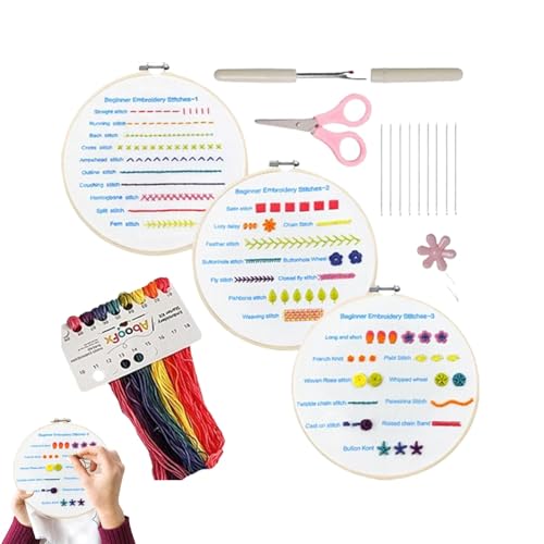 Stickset - Blumenstickerei-Set, Anfangsstickerei-Set | Blumenstickset, DIY Stickset, Kreuzstich-Set, Stickset mit Nadeln, komplettes Stickset für Erwachsene und Prinz von Generic