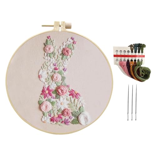 Stickset Mit Muster – Stickset Für Anfänger, Osterhasen-Stickset Für Zu Hause | Festliche Dekorationen, Hübsche -Nähsets Mit Faden Und Reifen, Weihnachtsdekorationen Stickset Mit Muster – Stickset Für Anfänger, Osterhasen-Stickset Für Zu Hause | Festliche Dekorationen, Hübsche -Nähsets Mit Faden Und Reifen, Weihnachtsdekorationen von Generic