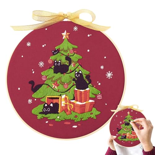 Stickset für Anfänger für Erwachsene – Weihnachts-Stickset für Erwachsene, Weihnachtsbastel-Set | Nähset mit Garn und Nadeln, Weihnachtsstickerei, Weihnachtsdekoration Stickset für Anfänger für Erwachsene – Weihnachts-Stickset für Erwachsene, Weihnachtsbastel-Set | Nähset mit Garn und Nadeln, Weihnachtsstickerei, Weihnachtsdekoration von Generic