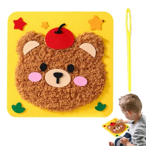Stickset für Nadelkunsthandwerk, Tiermotive, Anziehspielzeug, Handgemachtes Lernspielzeug für Vorschulalter, Stickset für Anfänger von Generic