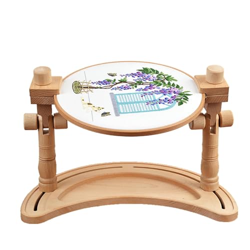 Stickständer - Buchenholzständer, Stickrahmen | Verstellbarer Kreuzstichrahmen aus Holz mit drehbarem Reifen, langlebiges und stabiles Design, freihändige Halterung für den Hals Stickständer - Buchenholzständer, Stickrahmen | Verstellbarer Kreuzstichrahmen aus Holz mit drehbarem Reifen, langlebiges und stabiles Design, freihändige Halterung für den Hals von Generic