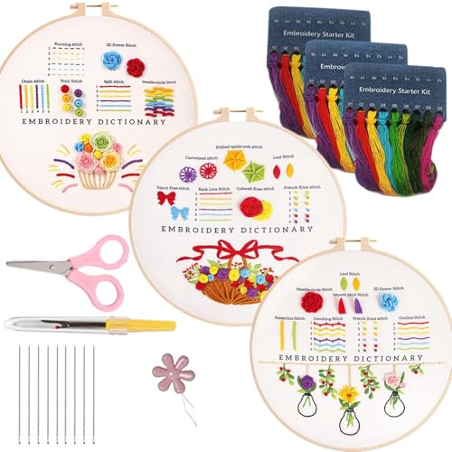 Stickstich-Trainingsset für Anfänger | Handstickerei-Praxis-Set mit Reifen - Hobbies Frauen für Anfänger und Profis Stickstich-Trainingsset für Anfänger | Handstickerei-Praxis-Set mit Reifen - Hobbies Frauen für Anfänger und Profis von Generic