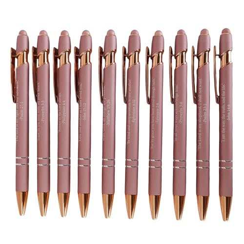 Stifte mit Bibelversen auf ihnen, religiöse Stifte,Religiöse inspirierende Kugelschreiber mit Bibelversen - Set von 10 Schreibwerkzeug Christliche Gefälligkeiten, schwarze Tinte, einziehbar, für Fraue von Generic