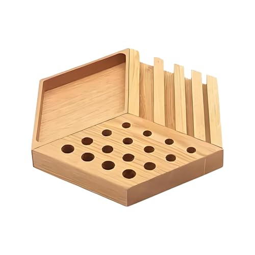 Stiftehalter aus Holz | Stifthalter mit Schreibtischablage aus Holz, vielseitige geteilte Fächer für Nachttische von Eingangszimmern von Generic