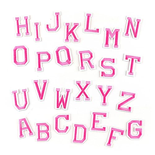 Stoffbuchstaben Patches, Alphabet Patches, Buchstaben Patches Aufkleber, Buchstaben Patches Stickerei, Kreative Eisen auf Buchstaben, Alphabet Patch für Jeans, Schuhe, Hüte, Jacken von Generic