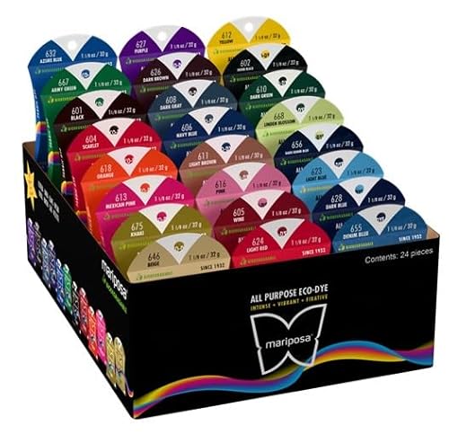 Stofffarbpulver in verschiedenen Farben, umweltfreundlich, biologisch abbaubar, Allzweckfarbe für natürliche und synthetische Stoffe, 24 Farben von Generic