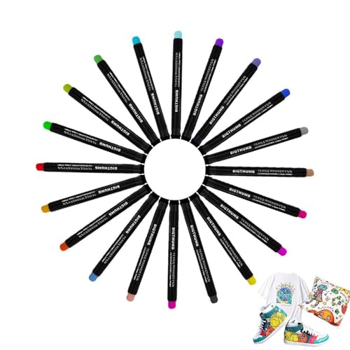 Stoffmalstifte, Stoffmarker für Kleidung, 20 Farben Textilmalset, dokumentenecht, Zeichenwerkzeug für Erwachsene, Schulbedarf, der richtige Schatz Stoffmalstifte, Stoffmarker für Kleidung, 20 Farben Textilmalset, dokumentenecht, Zeichenwerkzeug für Erwachsene, Schulbedarf, der richtige Schatz von Generic