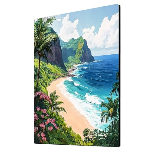 Strand Malen Nach Zahlen Erwachsene Baum Malen Nach Zahlen 50x70cm DIY Basteln Erwachsene Klarheit Farbe Leinwan Bilder mit Acrylfarben Set 3 Typen Pinsel für Wanddeko Wohnzimmer, Geschenke 2YH-3915 Strand Malen Nach Zahlen Erwachsene Baum Malen Nach Zahlen 50x70cm DIY Basteln Erwachsene Klarheit Farbe Leinwan Bilder mit Acrylfarben Set 3 Typen Pinsel für Wanddeko Wohnzimmer, Geschenke 2YH-3915 von Generic