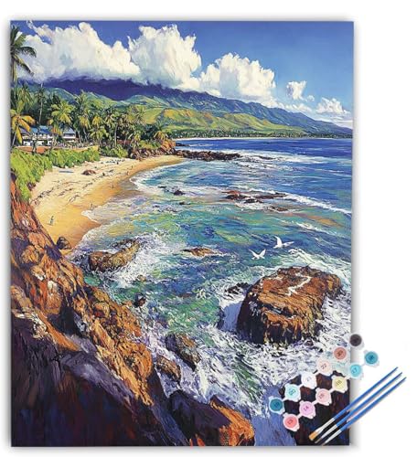 Strand Malen Nach Zahlen Erwachsene Landschaft Malen Nach Zahlen, DIY Ölgemälde Leinwand Malset mit Pinsel und Acrylfarben Kreativ Set für Erwachsene zur Home Deko Geschenk 50x70cm Ohne Rahmen d0-3166 Strand Malen Nach Zahlen Erwachsene Landschaft Malen Nach Zahlen, DIY Ölgemälde Leinwand Malset mit Pinsel und Acrylfarben Kreativ Set für Erwachsene zur Home Deko Geschenk 50x70cm Ohne Rahmen d0-3166 von Generic