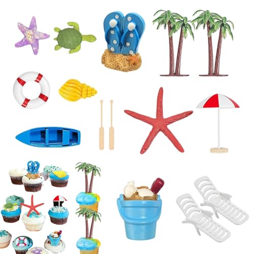 Strandkuchendekoration, Strandkuchendekoration – 15 x Strandgartendekorationen | Seestern, Muschel, Marine, Eimer, Schwimmring, Kuchendekorationsset Strandkuchendekoration, Strandkuchendekoration – 15 x Strandgartendekorationen | Seestern, Muschel, Marine, Eimer, Schwimmring, Kuchendekorationsset von Generic