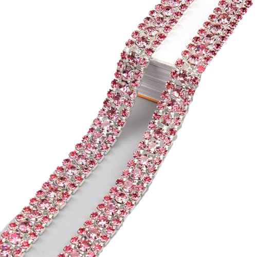 Strass-Kette, buntes Glas-Kristall-Band, zum Aufnähen, Hochzeitskleid, Kleidung, 9 mm breit, 3 Reihen, silberfarben, Pnnrk, 91 cm Strass-Kette, buntes Glas-Kristall-Band, zum Aufnähen, Hochzeitskleid, Kleidung, 9 mm breit, 3 Reihen, silberfarben, Pnnrk, 91 cm von Generic