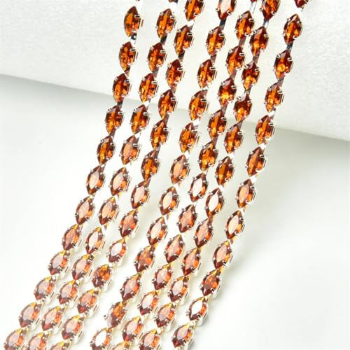Strass-Kette mit Zirkonia-Kristallbesatz, DIY, Hochzeitskleid, Schuhe, Bekleidungszubehör, 3 x 6 mm, Braun, 3 x 6 mm, 1 Meter Strass-Kette mit Zirkonia-Kristallbesatz, DIY, Hochzeitskleid, Schuhe, Bekleidungszubehör, 3 x 6 mm, Braun, 3 x 6 mm, 1 Meter von Generic