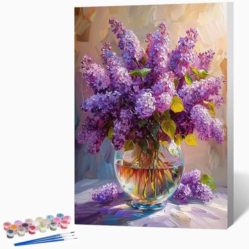 Strauß Malen Nach Zahlen Erwachsene Landschaft Malen Nach Zahlen DIY Set Erwachsene 50x65cm, Kreativ Handgemalt Leinwand Set Mit 3-Pinseln Und Acrylfarbe, Geschenke FüR Frauen (Ohne Rahmen) -LKF07601I von Generic