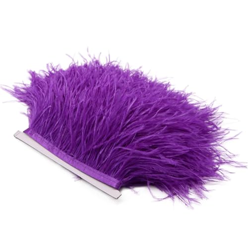 Straußenfeder-Bordüre, 1 m, 8–10 cm, für Bastelarbeiten, Hochzeitskleid, Dekoration, Bastelzubehör, Violett von Generic