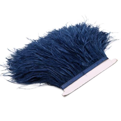 Straußenfeder-Bordüre, 15 cm, natürliche Straußenfeder, Fransenband, Schmuckherstellung, Ohrringherstellung, Hochzeitszubehör, 026, Marineblau, 5 m Straußenfeder-Bordüre, 15 cm, natürliche Straußenfeder, Fransenband, Schmuckherstellung, Ohrringherstellung, Hochzeitszubehör, 026, Marineblau, 5 m von Generic