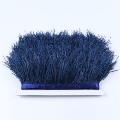 Straußenfeder-Bordüre, Straußenfedern, Fransen für Handwerk, Hochzeitskleid, Nähzubehör, Marineblau, 8–10 cm, 1 m Straußenfeder-Bordüre, Straußenfedern, Fransen für Handwerk, Hochzeitskleid, Nähzubehör, Marineblau, 8–10 cm, 1 m von Generic