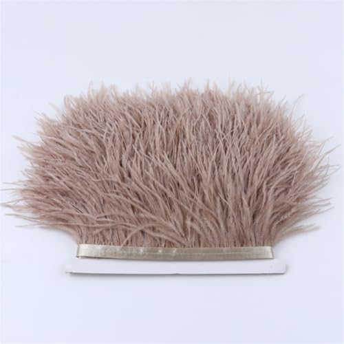 Straußenfeder-Bordüre, flauschige natürliche Straußenfedern, Fransenband, 6–18 cm, Hochzeitsparty, Kleid/Rock, Dekoration, 016, Hellbraun, 15–18 cm Straußenfeder-Bordüre, flauschige natürliche Straußenfedern, Fransenband, 6–18 cm, Hochzeitsparty, Kleid/Rock, Dekoration, 016, Hellbraun, 15–18 cm von Generic
