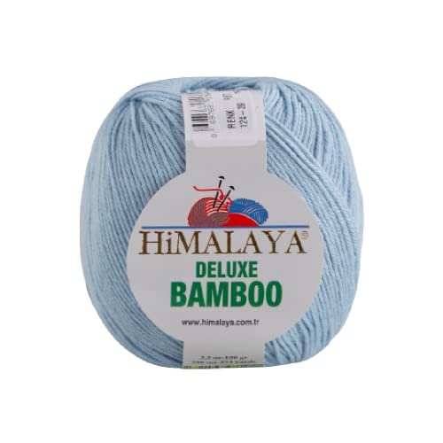 Strickfein Himalaya Deluxe Bamboo Wolle Strickgarn 60% Bambus 40% Baumwolle 100gr 124-39 Puder Blau von Generic