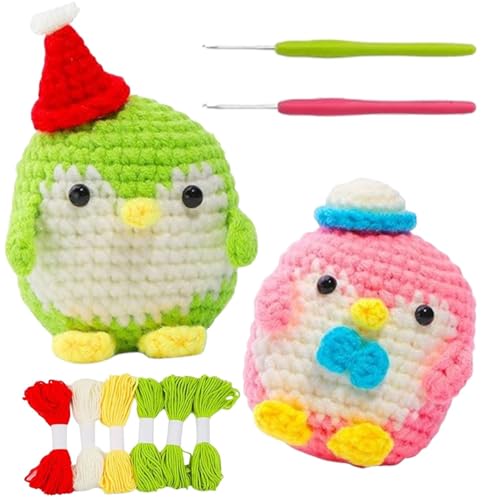 Strickset Pinguin – Strickset für Anfänger, Pinguin aus Wolle | komplettes Strickset, Handarbeit, kreativ, originelle Geschenkidee, Stricken lernen von Generic